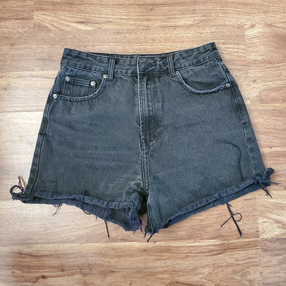 Glassons Jean Shorts Size 10 Black Cutoff High Waist